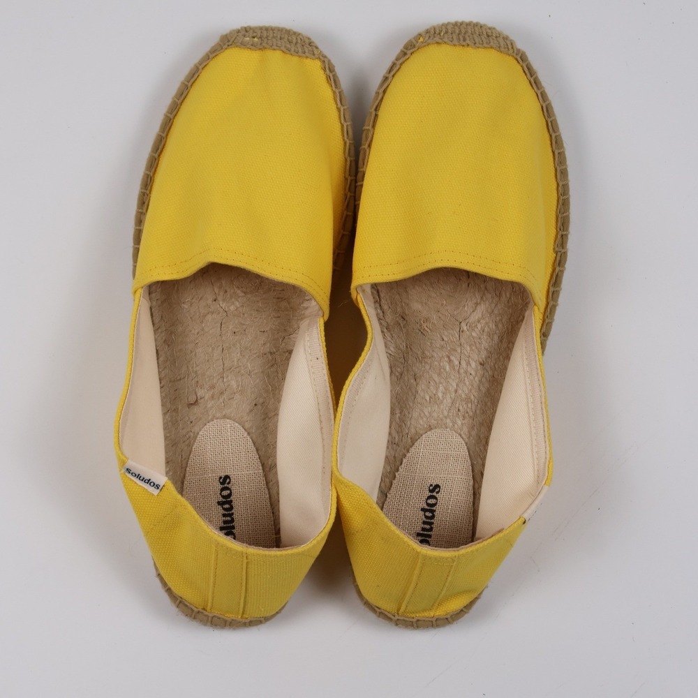 Soludos Dali Espadrille Flats Sol Yellow Canvas Size 10 NWT